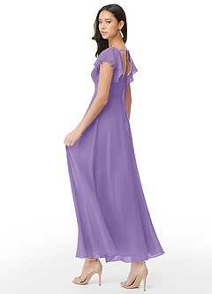 Azazie Bondi Brudepigekjoler En streg Ruchede Chiffon Ankel-længde Kjole image4