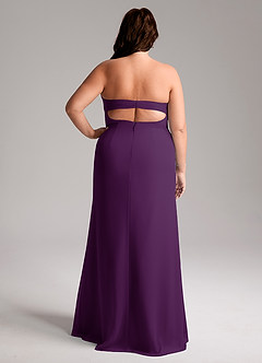 Azazie Leonis Jurken voor bruidsmeisjes Converteerbaar Jurk van Chiffon met Kolom Strapless Druif image10