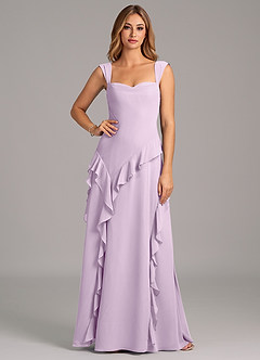 Azazie Sloane Brautjungfernkleider A-Linie Herzausschnitt Chiffon Kleid Frostiges Flieder image5