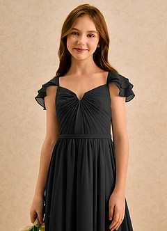 Azazie Meimei Girls Formal Flower Girl Klänningar Klä A-Line i Chiffong Plisserad image6