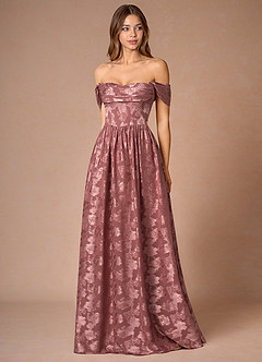 Hazel Rosa Vintage Vestido de baile longo plissado image3