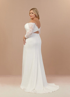 Azazie Onyx Wedding Dresses Diamond White Mermaid Sequins Crepe Back Satin Dress image10
