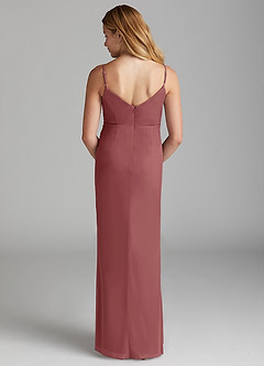 Azazie Deandra Junior Amethyst Sheath Mesh Dress image2