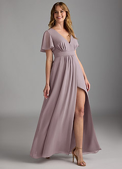 Azazie Zaniah Bridesmaid Dresses Dusk A-Line Chiffon Dress image3