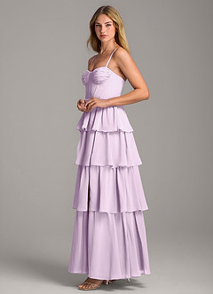 Azazie Alanna Bridesmaid Dresses Frosted Lilac A-Line Sweetheart Neckline Chiffon Dress image6