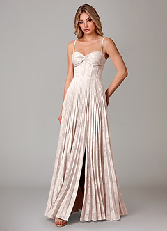 Azazie Akiko Bridesmaid Dresses Blushing Pink A-Line Sweetheart Neckline Floral Burnout Dress image4