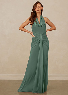 Christian Siriano Bridal for Azazie 1018 Bridesmaid Dresses Eucalyptus Sheath Pleated Mesh Dress image4
