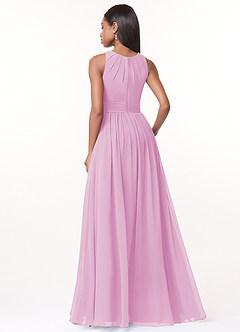 Azazie Harper Abiti da Damigella Abito A-Line in Chiffon Plissettato Rosa Confetto image2
