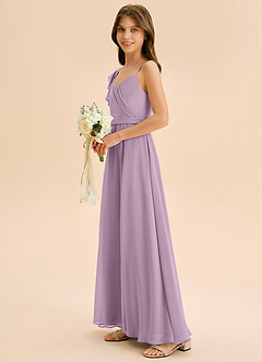 Azazie Kelsea Junior Klä av A-Line i Chiffong Rynkad image4