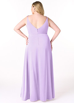 Azazie Dalilah Bridesmaid Dresses Lilac A-Line V-Neck Pleated Stretch Satin Dress image7
