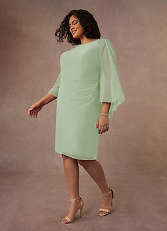 Azazie Carmela Mother of the Bride Dresses Dusty Sage Sheath Lace Chiffon Dress image2