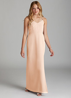 Azazie Becca Junior White Alabaster Mermaid Chiffon Dress image5