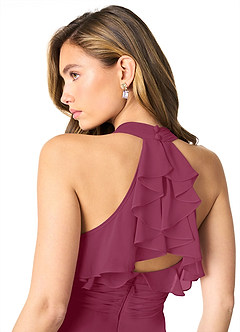 Azazie Aviv Bridesmaid Dresses Mulberry A-Line Pleated Chiffon Dress image5