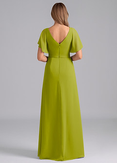 Azazie Ambrosia Bridesmaid Dresses Lemongrass A-Line Pleated Chiffon Dress image6