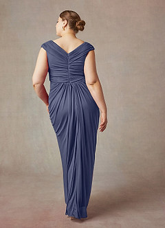 Azazie Lisolette Mother of the Bride Dresses Stormy Sheath Pleated Mesh Dress image10