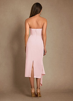 Azazie Dinanta Mother of the Bride Dresses Blushing Pink Column Pleated Chiffon Dress image3