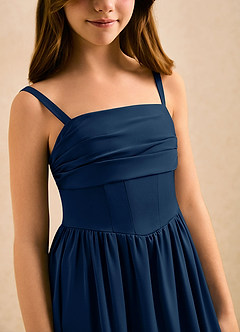 Azazie Maisie Girls Formal Flower Girl Klänningar Klä A-Line i Stretch Satin Rynkad image6