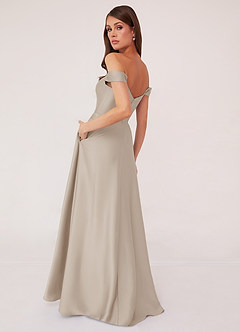 Barbie ♥ Azazie Bridesmaid Dresses Frost A-Line Off the Shoulder Stretch Satin Convertible Dress image2