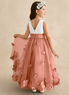 Azazie Vi Flower Girl Dresses MAI TAI A-Line Sleeveless Tulle Dress image1