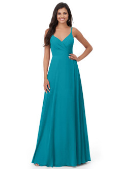 Azazie Lennon Bridesmaid Dresses Jade A-Line Lace Chiffon Dress image5
