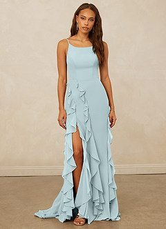 Christian Siriano Bridal for Azazie 1006 Bridesmaid Dresses Mist Mermaid Ruched Chiffon Dress image3