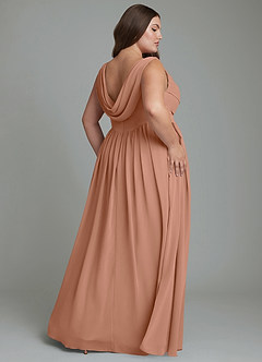 Azazie Novi Brautjungfernkleider A-Linie Plissee Chiffon Kleid Bronzer image8