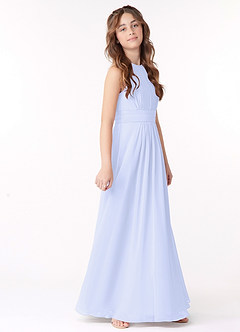 Azazie Bonnie Junior Lavender A-Line Pleated Chiffon Dress image2