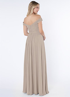 Azazie Audrianna Bridesmaid Dresses Frost A-Line Off-The-Shoulder Gathered Chiffon Convertible Dress image4