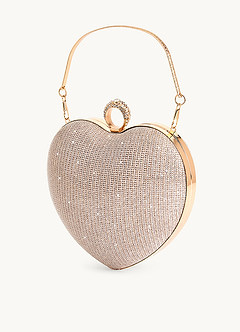 front Shimmering Heart Clutch