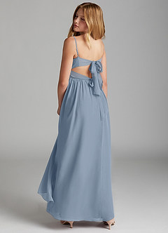Azazie Zeya Junior Dusty Blue A-Line Chiffon Dress image5