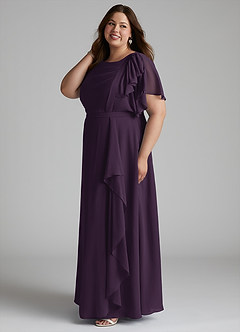 Azazie Aaliyah Modest Bridesmaid Dresses A-Line Scoop Pleated Chiffon Floor-Length Dress image14