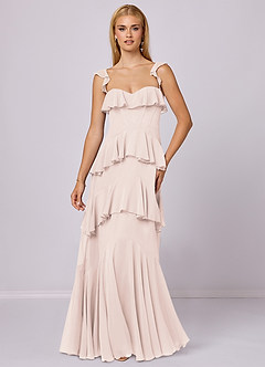 Barbie ♥ Azazie Bridesmaid Dresses Rose Petal A-Line Sweetheart Neckline Chiffon Dress image3
