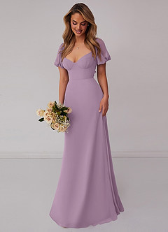 Barbie ♥ Azazie Bridesmaid Dresses Wisteria A-Line Pleated Chiffon Dress image6