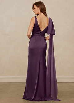 Christian Siriano Bridal for Azazie 1011 Robes de demoiselle d'honneur Robe Sirène en Satin extensible Arc Prune image2