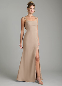 Azazie Egypt Bridesmaid Dresses Taupe Sheath Sweetheart Neckline Chiffon Dress image5