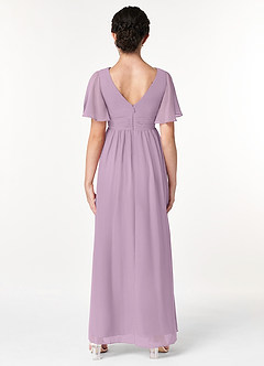 Azazie Temeka Junior Wisteria A-Line Pleated Chiffon Dress image2