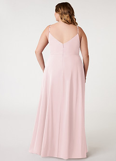 Azazie Daenerys Bridesmaid Dresses Blushing Pink A-Line Cowl Chiffon Dress image9
