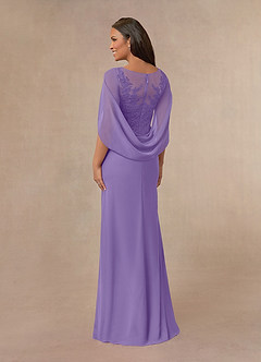 Azazie Hera Mother of the Bride Dresses Tahiti A-Line Lace Capelet Chiffon Dress image3