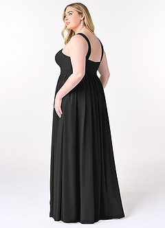 Azazie Elvira Bridesmaid Dresses Black A-Line Pleated Chiffon Dress image10