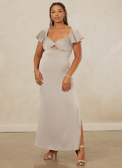 Christian Siriano Bridal for Azazie 1005 Vestidos de damas de honor Vestido de Escarcha de Satén Elástico de Corte Recto con Escote de Corazón image9