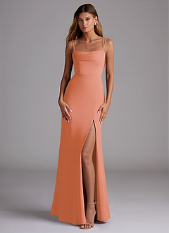 Azazie Callan Bridesmaid Dresses Sunset Mermaid Pleated Chiffon Convertible Dress image3