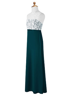 Azazie Rana Junior A-Linie Spitze Chiffon Kleid Kiefer image7