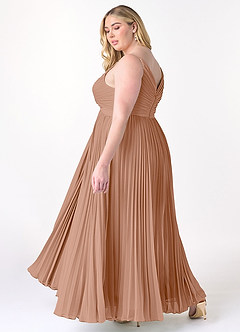 Azazie Raychelle Bridesmaid Dresses Champagne Rose A-Line V-Neck Chiffon Dress image10