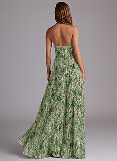 Azazie Wren Bridesmaid Dresses Meadow Bloom A-Line Side Slit Chiffon Convertible Dress image2