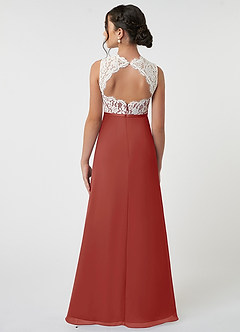 Azazie Rana A-Line Lace Chiffon Floor-Length Junior Bridesmaid Dress image2