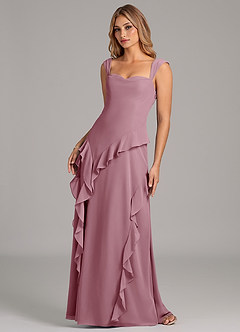Azazie Sloane Bridesmaid Dresses Vintage Mauve A-Line Sweetheart Neckline Chiffon Dress image6