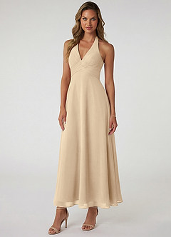 Azazie Tessie Suknie dla druhen Linia A Pofałdowany Szyfon Długość kostki Sukienka image1