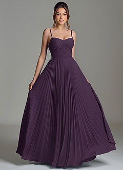 Azazie Catie Bridesmaid Dresses Plum A-Line Sweetheart Neckline Chiffon Dress image3