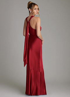Azazie Reign Bridesmaid Dresses Scarlet Mermaid Pleated Stretch Satin Dress image7