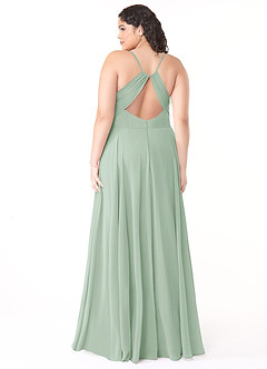 Azazie Avelina Bridesmaid Dresses Agave A-Line V-Neck Pleated Chiffon Dress image7